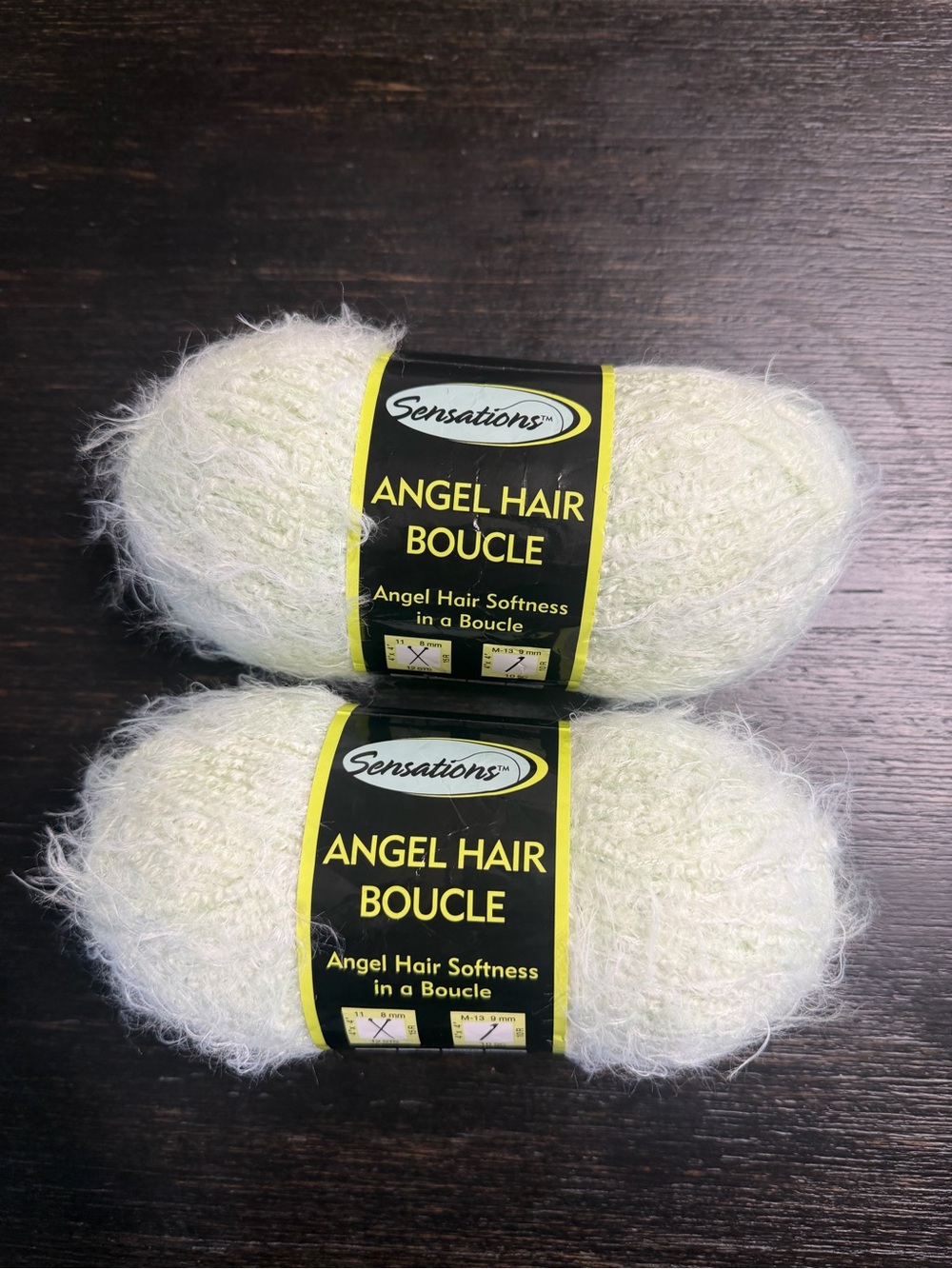 Angel Hair Boucle Yarn - Soft Mint 2 skeins